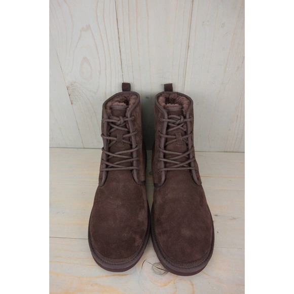 UGG HARKLEY SUEDE ESPRESSO LACE UP BOOTS MENS US 14 nib - Picture 7 of 9